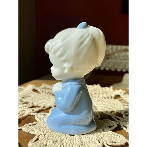 LEGO JAPAN PORCELAIN Boy Girl Figurines - Blue White - Praying - Reading - 1960s - Picture 7 of 8